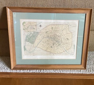 Mapa antiguo de París por Benoist, '1860' Plan De Paris Avec Ses Agrandissements Foto 1 de 4