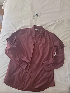 J. Lindeberg Herren Large Daniel Leinen Rot Slim Fit Langarm Hemd - Bild 1 von 4