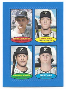 2023 Topps Heritage 1974 Topps Stamps Blue (Munson, Judge, Stanton, Cole) SP - Picture 1 of 2