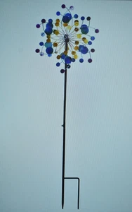 Evergreen Wind Spinners 2 Pack Blue Confetti Design 48-1/2" Tall 47M1698 - Picture 1 of 6