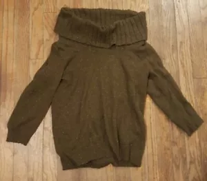 Michael Kors Damen Medium Pullover Braun Tunika Zopfmuster Angora Mischung Langarm - Bild 1 von 2