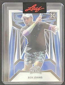 Ben Johns 2023 Leaf Metal Pickelball BLUE PRISMATIC PARALLEL Card #MB-2 /99