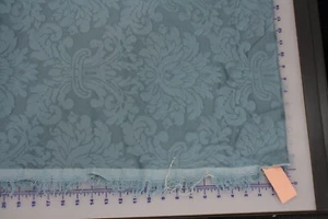 RARE! BLUE EMBOSSED FLORAL PATTERN UPHOLSTERY FABRIC 57" BY 14 YARDS NEW ON ROLL - Photo 1/4
