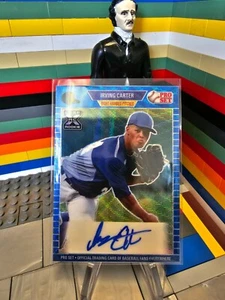 Irving Carter 2021 Leaf Pro Set Metal Béisbol XRC Autógrafo Onda Azul #/20 - Imagen 1 de 2