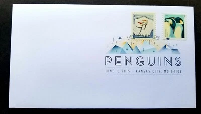 [SJ] USA Penguin 2015 Winter Fun Skaters 2014 (FDC) *color Postmark *rare - Image 1 of 4