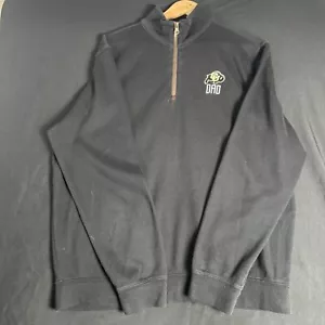 Vintage 90s Boulder Dad Knit Sweater Black 1/4 Zip Large Colorado CU Buffs B210 - Picture 1 of 4