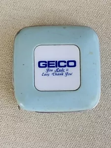 Vintage BARLOW Advertising GEICO Metal Tape Measure 72" Made in USA Retracts - Picture 1 of 5