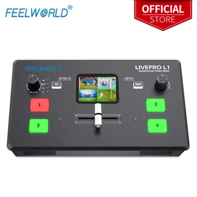 FEELWORLD LIVEPRO L1 V1 Live Stream Mixer 4 HDMI Input Video Production Switcher - Image 1 of 4