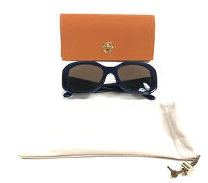 Tory Burch Sunglasses TY7183U 1656/73 Navy Blue Butterfly Frames w/ Brown Lenses - Picture 1 of 13