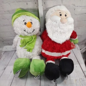 2 - 16 Zoll Plüsch Weihnachtsmann und Schneemann in Schlittschuhen Publix Tierabenteuer 2017 Neu mit Etikett - Bild 1 von 5
