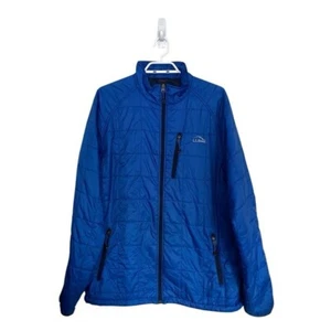 L.L. Bean Men's Tall Blue PrimaLoft Packaway Full Zip Hooded Jacket - Picture 1 of 8