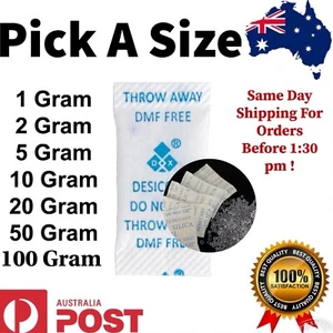 1/2/5/10 Gram Silica Gel Packets Moisture Absorber Desiccant Reusable Food Grade - Picture 1 of 32