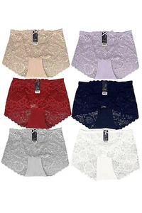 6 Sexy Encaje Pantalones Cortos Ropa Interior Calzoncillos Colores Mixtos Talla XL 640 - Imagen 1 de 2