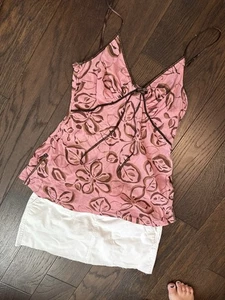 Vintage Y2K Babydoll Top Coquette Fairy Romantic The Limited 00’s Cami Pink Sz L - Picture 1 of 5