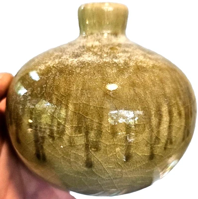 Vaso decorativo de cerâmica superlativo feito à mão 4" de altura facilmente um dos melhores - Imagem 1 de 4