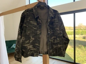 Ladies M&Co Denim Jacket . Size 14 . Camouflage Print . 100% Cotton - VGC - Picture 1 of 5