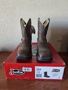 Justin Gypsy Womens Brown Leather Square Toe Western Cowboy Boot L9618 Size 10B - Picture 1 of 11