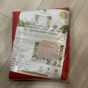 AK TRADING CO. 10 Fuß x 8 Polyester Hintergrund Vorhänge Gardinen Paneele/Set ROT - Bild 1 von 6