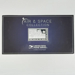 2019 10c USPS 1oz .999 Silber Briefmarkenbarren Air & Space Collection First Man on Moon - Bild 1 von 4
