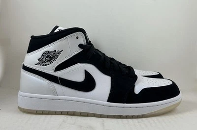 Nike Air Jordan 1 Mid 'Pantalones Cortos Diamante' Negro Blanco DH6933-100 Para hombres Talla 9-12 Foto 1 de 4