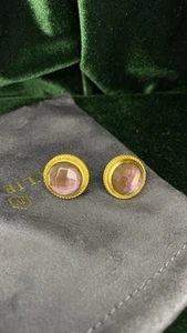 Julie Vos Ohrstecker Bordeaux 24k Vergoldet Neu ohne Etikett - Bild 1 von 4