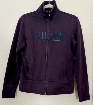 Chaqueta deportiva mediana vintage de PUMA para mujer con logotipo cremallera completa púrpura azul rara  Foto 1 de 4