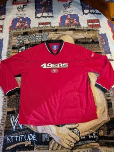 VTG Reebok Pro Line San Francisco 49ers Pullover Windbreaker Men's 2XL Lined - Picture 1 of 22