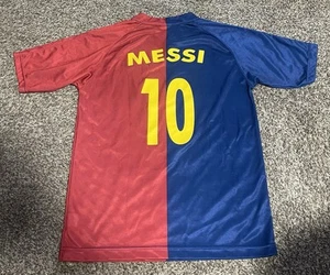 FC Barcelona Messi #10 Jersey Adult Medium Unicef Sponsor Red Blue - Picture 1 of 3