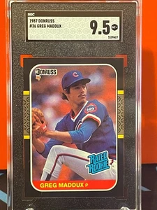 GREG MADDUX SGC 9.5 Donruss 1987 #36 Rated Rookie Card HOF Chicago Cubs Braves - Picture 1 of 2