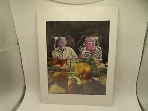 Original Art Mixed Media Collage 9 X 12 On Paper cardboard frame FOUR PEOPLE - Picture 1 of 2