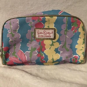Estuche de viaje Lilly Pulitzer para Estee Lauder maquillaje cosméticos rosa floral - Imagen 1 de 5