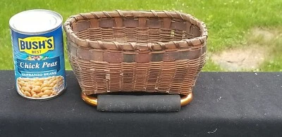 Antigua canasta de férula del ático del siglo XIX 6x8" en muy buena condición Foto 1 de 4