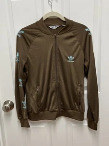 Adidas Brown Trefoil Track Full Zip Jacket - Size Medium - Picture 1 of 10