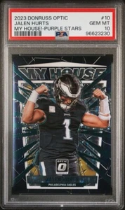 Jalen Hurts 2023 Panini Donruss Optic My House Purple Stars #’d 17/25 PSA 10 - Imagen 1 de 4