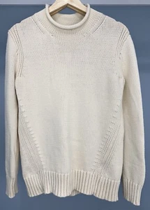 J CREW Mens Size S 1988 Rollneck Sweater in Cotton Mountain White - Picture 1 of 3
