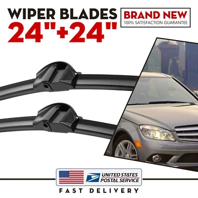 Limpiaparabrisas de haz premium de 24" y 24" para Mercedes-Benz E250 E350 E400 E550 E63AMG Foto 1 de 4