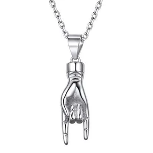 Italian Hand Necklace Mano Cornuto Good Luck Sign Pendant Necklace for Women ... - Picture 1 of 9