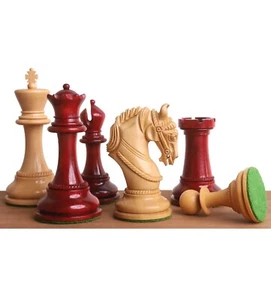 4.3" Imperator Luxury Staunton Chess Set- Chess Pieces Only-Bud Rosewood - Tripl - Picture 1 of 11