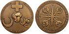 Red Cross/RedCrescent Bronze Medal by JACQUES DEVIGNE w HUMANITY TOWARDS PEACE