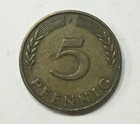 5 Pfennig 1950 "F"  Bundesrepublik  Deutschland, gut erhalten