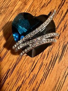 Swarovski Crystal Blue Heart Pendant