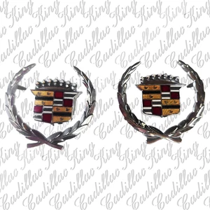 67 Cadillac Eldorado Set of Crest & Wreath for the side of the roof 4psc used - Picture 1 of 11