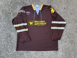WESTERN MICHIGAN BRONCOS K1 SPORTSWEAR ADULT 3XL STITCHED HOCKEY JERSEY - Picture 1 of 8