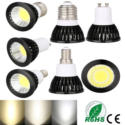 Dimmable E27 ES GU10 E14 LED COB Spot Lights Bulbs Lamp Ultra Bright 6W 9W 12W - Image 1 of 4