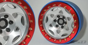 SSD RC 2.2" Champion (Silver/Red) PL Beadlock Wheels (2pcs) - Picture 1 of 2