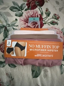 3 Pack Warners Blissful Benefits No Muffin Top Hipster Panties Size S5 - Picture 1 of 2