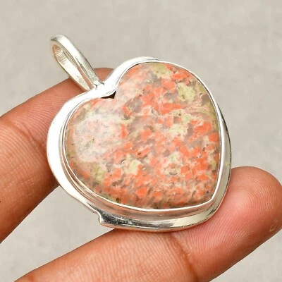 Ciondolo gioiello fatto a mano in argento sterling 925 con pietra preziosa Un... - Immagine 1 di 4