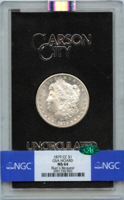 1879-CC Morgan Dollar GSA HOARD S$1 NGC MS64 CAC - Image 1 of 2