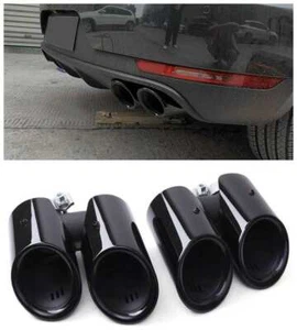 Tubo extremo de extremo de escape trasero de acero negro brillante para Porsche Macan 2019-2021 - Imagen 1 de 6