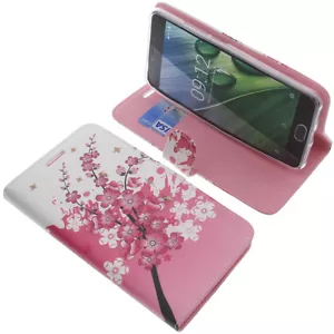 Tasche für Acer Liquid Z6 Plus Book-Style Schutz Hülle Handytasche Lila Blüten - Bild 1 von 5